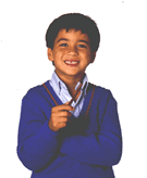 Young boy holding a tooth brush