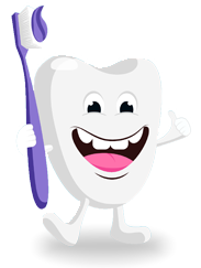 tooth holding a toothbrush